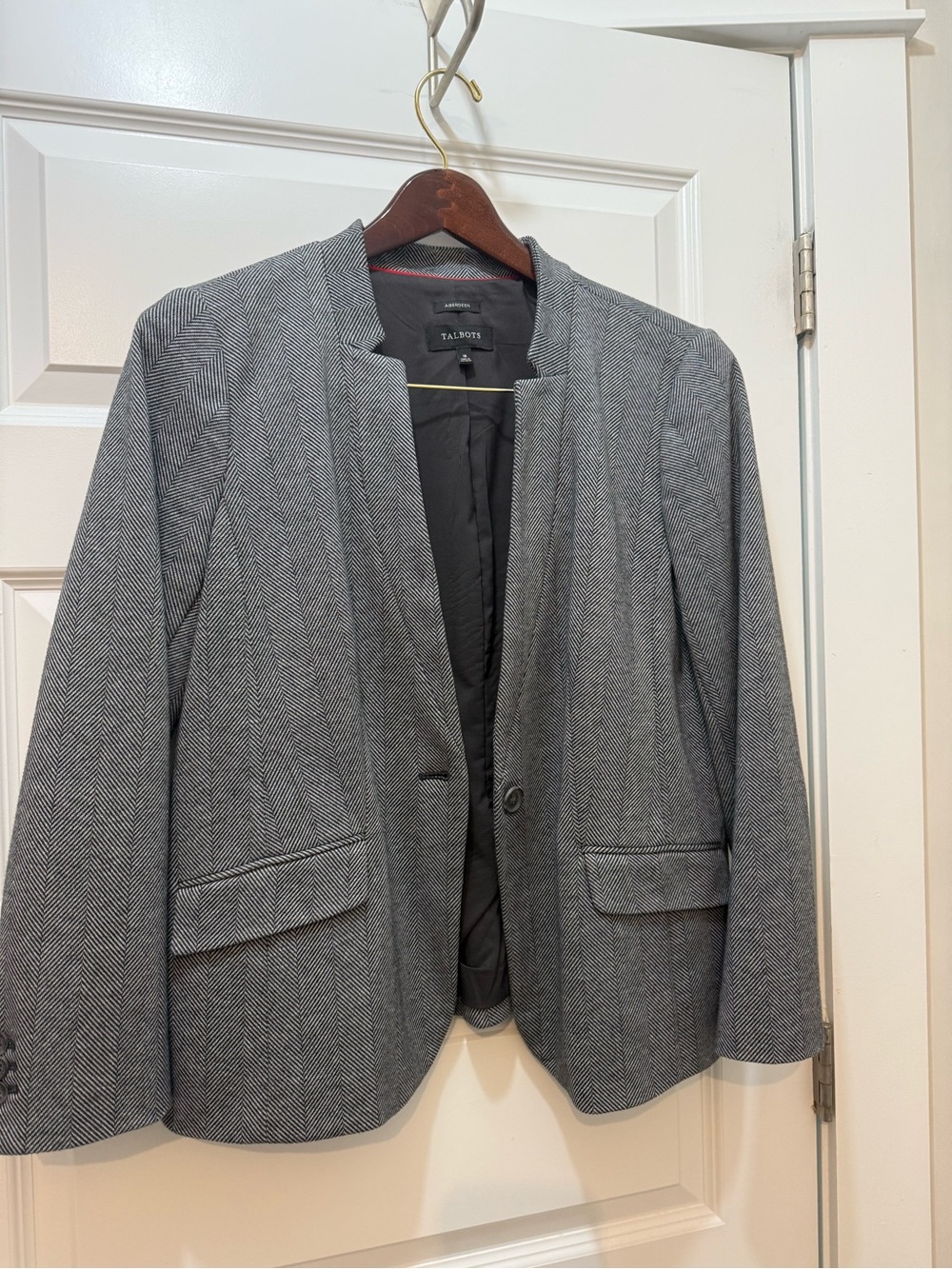 Talbots Grey Herringbone Blazer